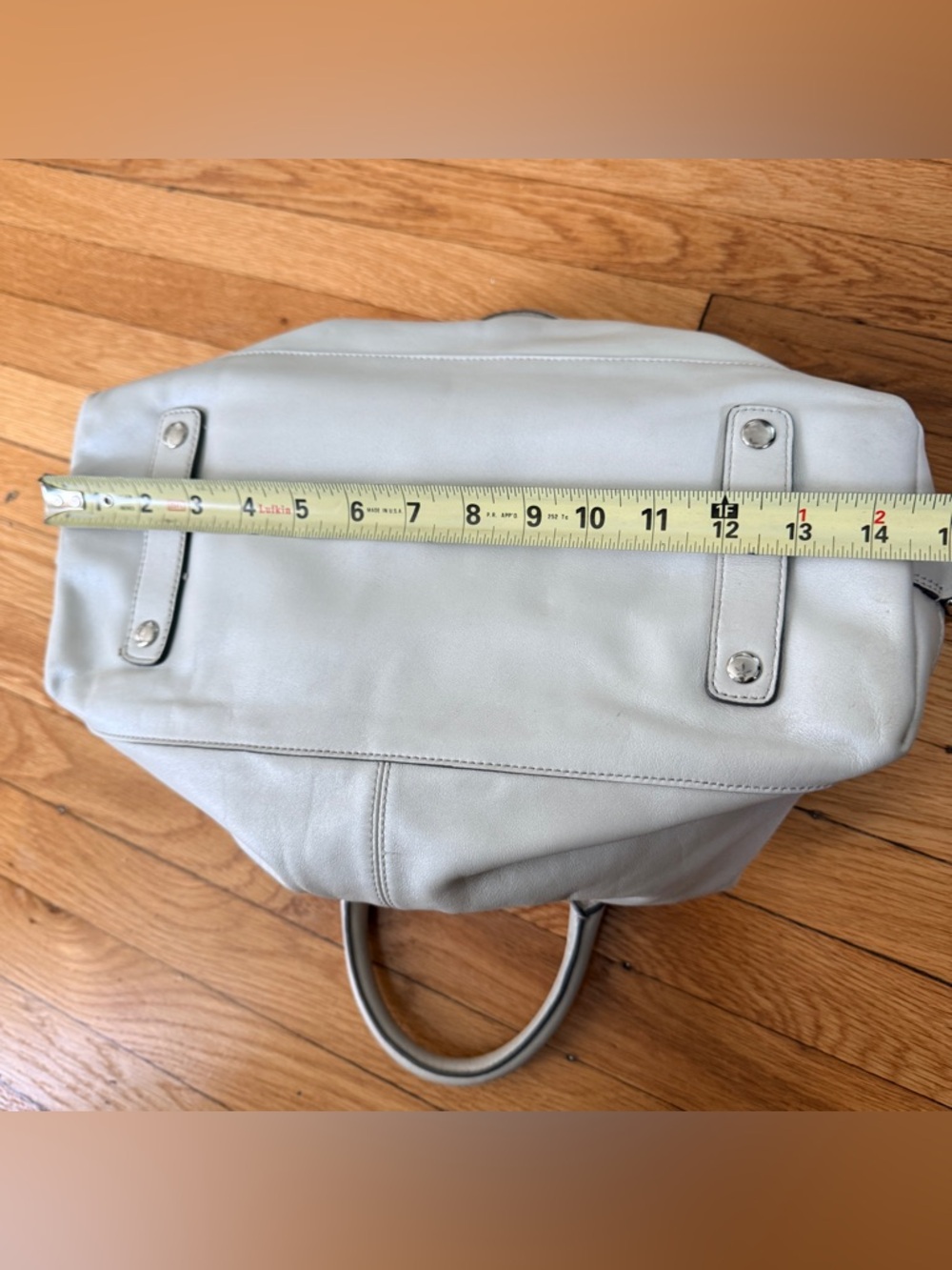 Coach F15447 Beige Leather Satchel w/ Strap Lavender Lining/silver hardware - Picture 9 of 16